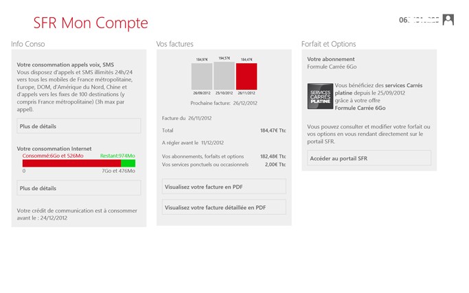 SFR Mon Compte sur Windows 8