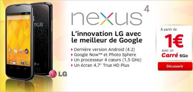 Nexus 4 chez SFR