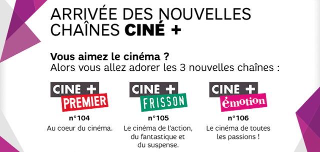 Nouvelles chaînes Ciné+